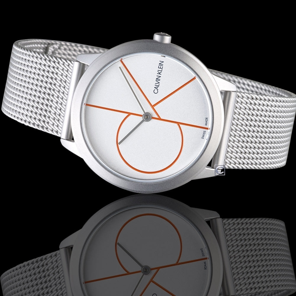  Shop Authentic Calvin Klein Minimal White Dial Silver Mesh Bracelet Watch for Women - K3M52152 - Luxxuri