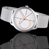  Shop Authentic Calvin Klein Minimal White Dial Silver Mesh Bracelet Watch for Women - K3M52152 - Luxxuri