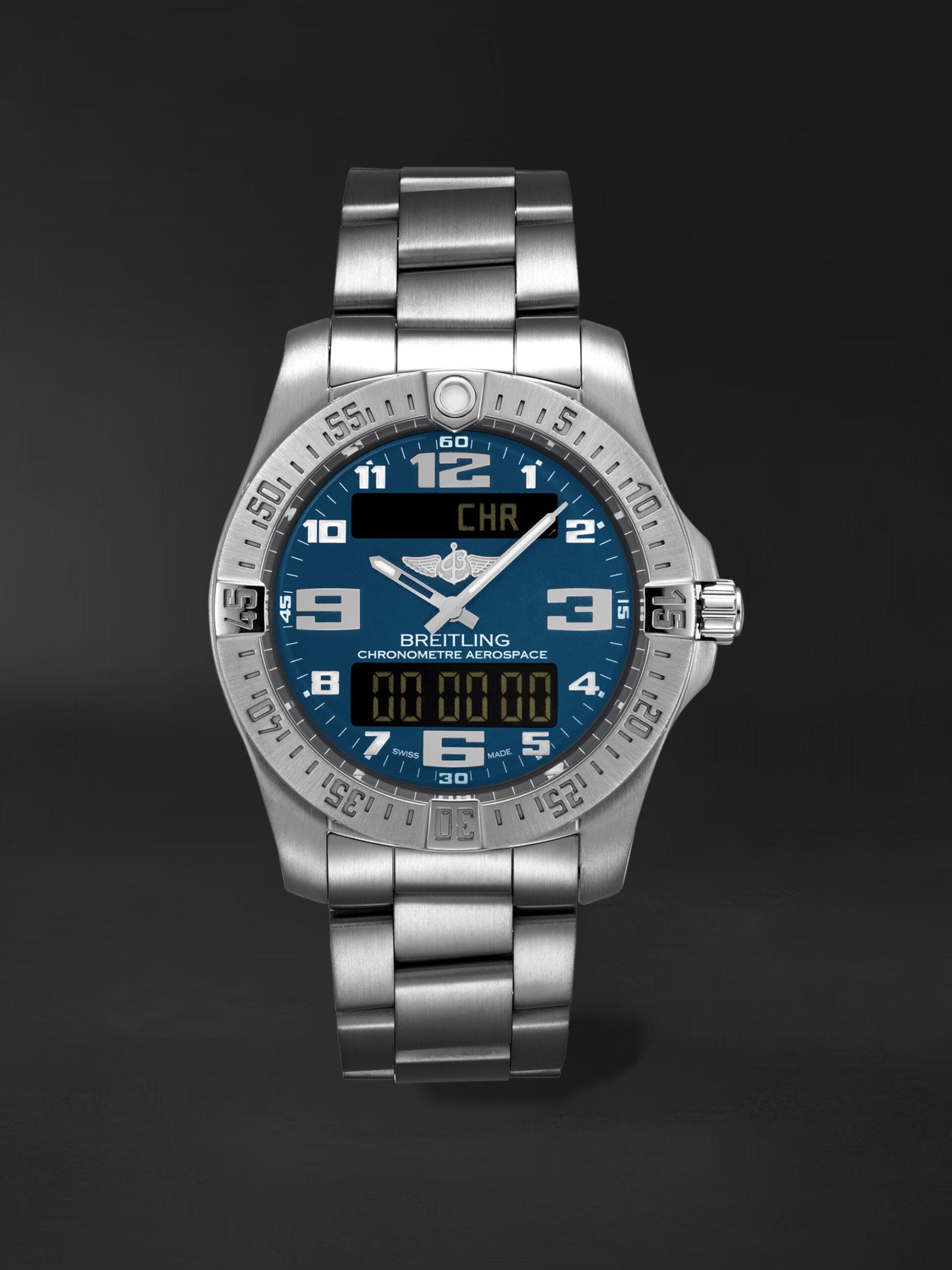  Shop Authentic Breitling Aerospace Evo Blue Dial Silver Steel Strap Watch for Men - E79363101C1E1 - Luxxuri