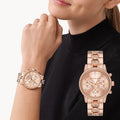  Shop Authentic Michael Kors Ritz Chronograph Rose Gold Dial Rose Gold Steel Strap Watch For Women - MK7223 - Luxxuri