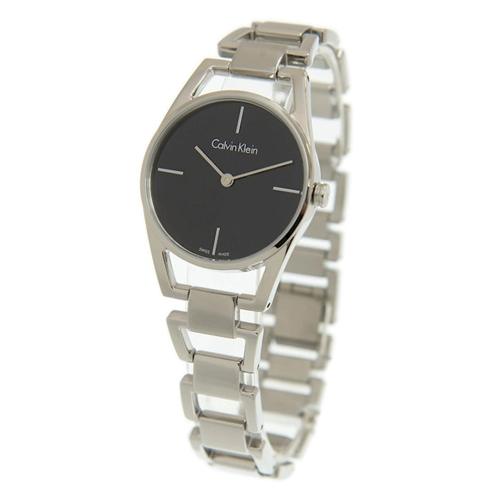  Shop Authentic Calvin Klein Dainty Black Dial Silver Steel Strap Watch for Women - K7L23141 - Luxxuri