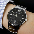  Shop Authentic Emporio Armani Renato Quartz Black Dial Silver Steel Strap Watch For Men - AR11181 - Luxxuri
