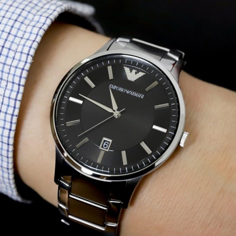  Shop Authentic Emporio Armani Renato Quartz Black Dial Silver Steel Strap Watch For Men - AR11181 - Luxxuri
