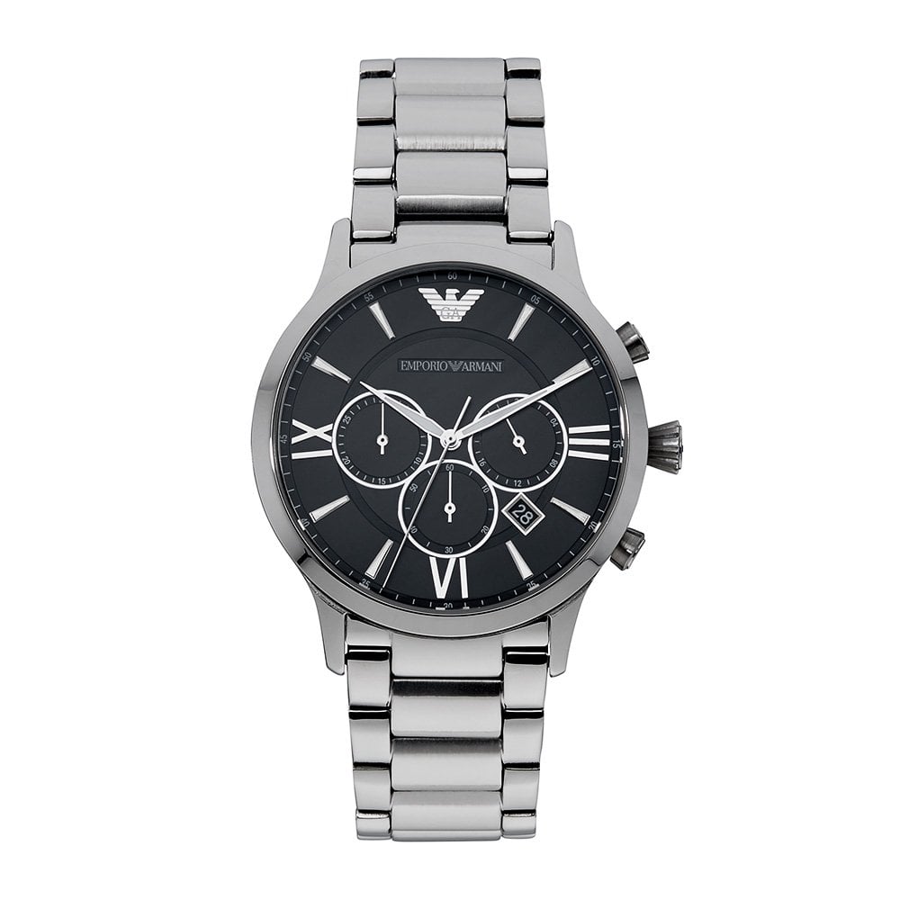  Shop Authentic Emporio Armani Giovanni Chronograph Black Dial Silver Steel Strap Watch For Men - AR11208 - Luxxuri