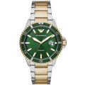  Shop Authentic Emporio Armani Diver Chronograph Green Dial Two Tone Steel Strap Watch For Men - AR80063 - Luxxuri