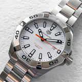  Shop Authentic Tag Heuer Aquaracer Quartz White Dial Silver Steel Strap Watch for Men - WBD1111.BA0928 - Luxxuri