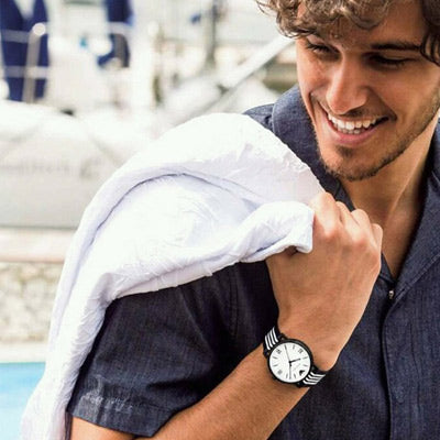  Shop Authentic Emporio Armani Kappa Dress White Dial Two Tone NATO Strap Watch For Men - AR80005 - Luxxuri