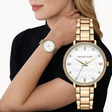  Shop Authentic Michael Kors Pyper Three Hand White Dial Gold Steel Strap Watch For Women - MK4666 - Luxxuri