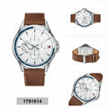  Shop Authentic Tommy Hilfiger Multi Function Quartz White Dial Brown Leather Strap Watch for Men - 1791614 - Luxxuri