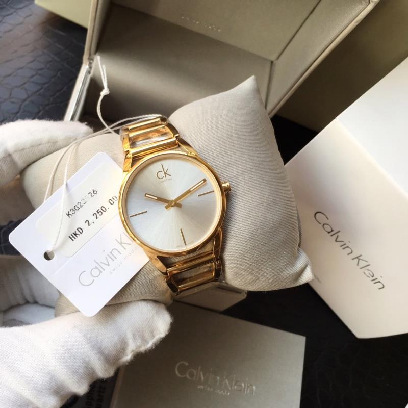  Shop Authentic Calvin Klein Stately Silver Dial Gold Steel Strap Watch for Women - K3G23526 - Luxxuri