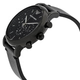  Shop Authentic Emporio Armani Dress Chronograph Black Dial Black Leather Strap Watch For Men - AR1918 - Luxxuri