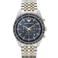  Shop Authentic Emporio Armani Tazio Chronograph Blue Dial Two Tone Stainless Steel Watch For Men - AR6088 - Luxxuri