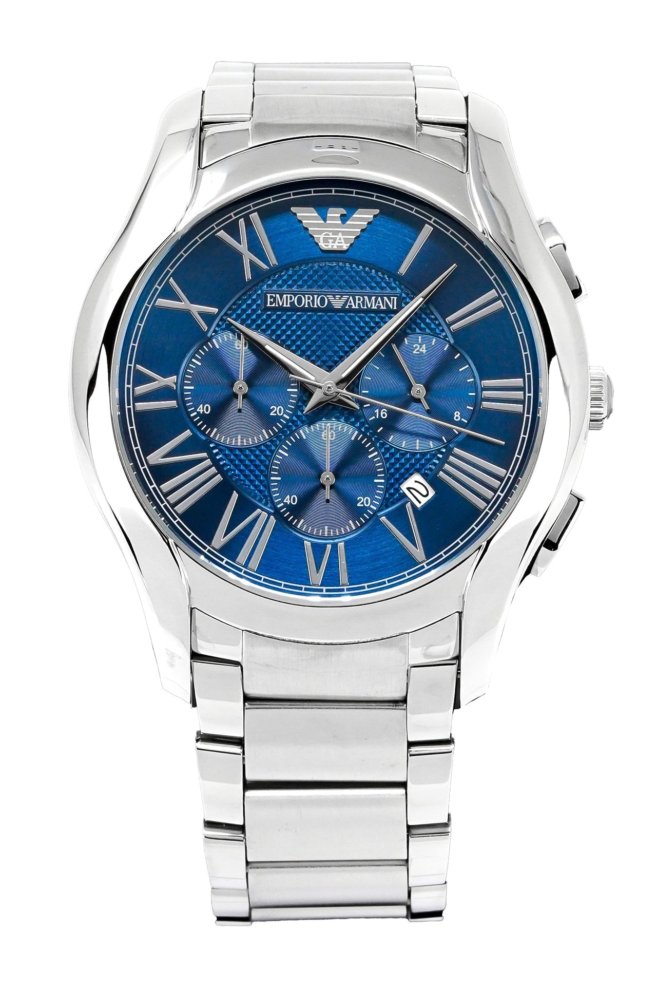  Shop Authentic Emporio Armani Chronograph Quartz Blue Dial Silver Steel Strap Watch For Men - AR11082 - Luxxuri