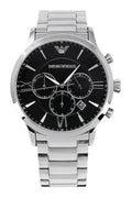  Shop Authentic Emporio Armani Giovanni Chronograph Black Dial Silver Steel Strap Watch For Men - AR11208 - Luxxuri