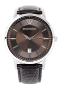  Shop Authentic Emporio Armani Renato Classic Brown Dial Brown Leather Strap Watch For Men - AR2413 - Luxxuri