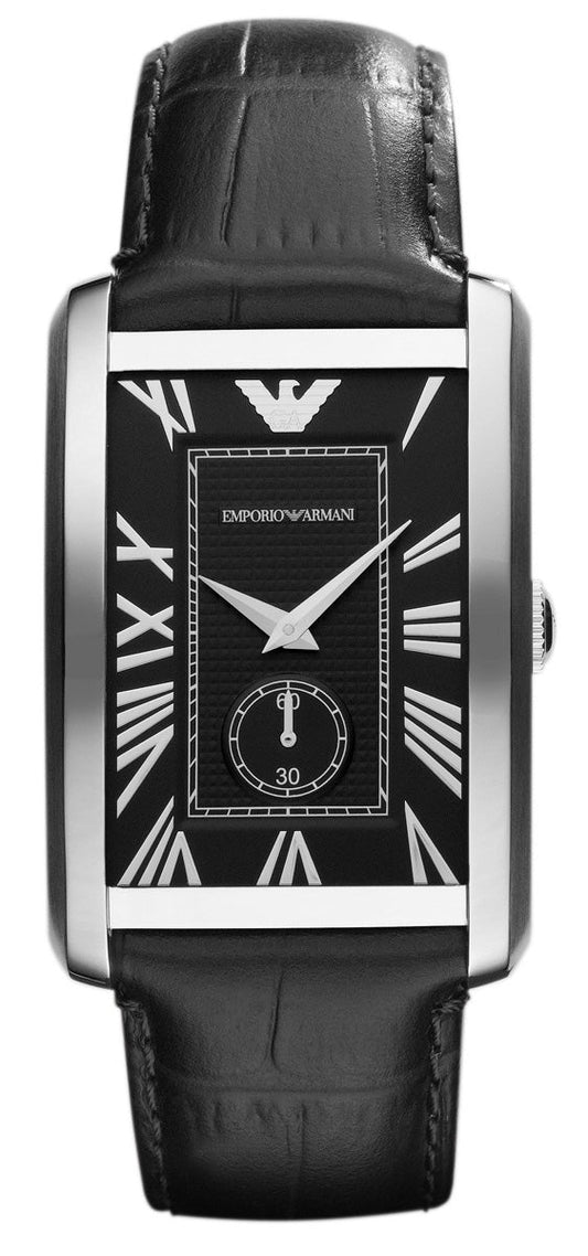  Shop Authentic Emporio Armani Classic Analog Black Dial Black Leather Strap Strap Watch For Men - AR1604 - Luxxuri