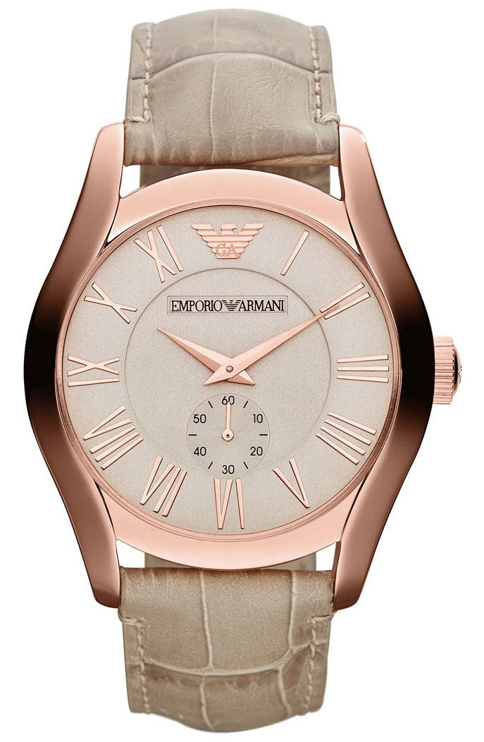  Shop Authentic Emporio Armani Valente Analog Beige Dial Beige Leather Strap Watch For Men - AR1667 - Luxxuri