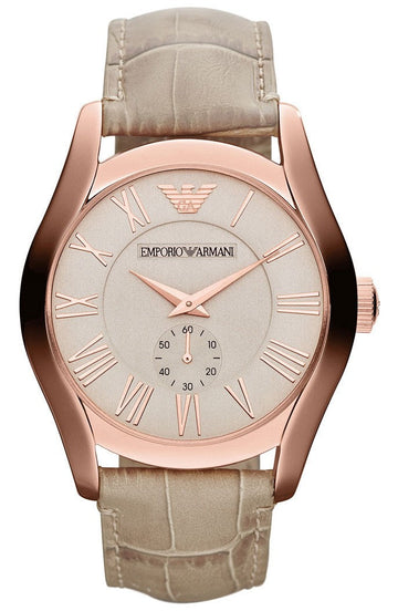  Shop Authentic Emporio Armani Valente Analog Beige Dial Beige Leather Strap Watch For Men - AR1667 - Luxxuri