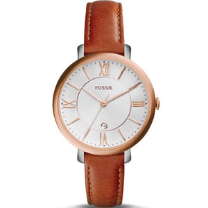  Shop Authentic Fossil Jacqueline White Dial Brown Leather Strap Watch for Women - ES3842 - Luxxuri