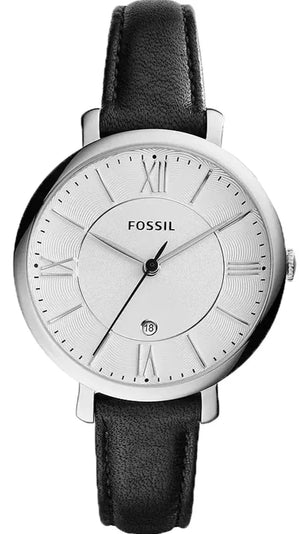  Shop Authentic Fossil Jacqueline Quartz White Dial Black Leather Strap Watch for Women - ES3972 - Luxxuri