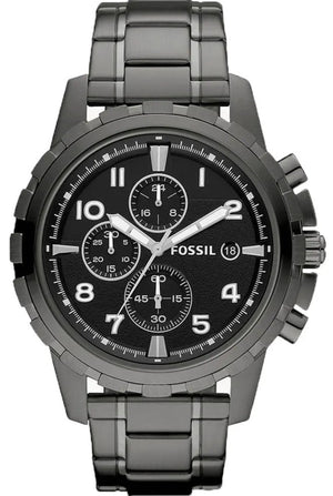  Shop Authentic Fossil Dean Chronograph Black Dial Black Steel Strap Watch for Men - FS4721 - Luxxuri