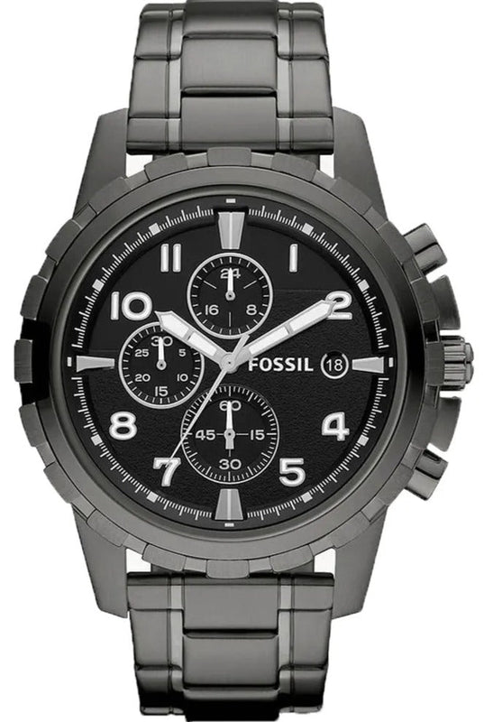  Shop Authentic Fossil Dean Chronograph Black Dial Black Steel Strap Watch for Men - FS4721 - Luxxuri