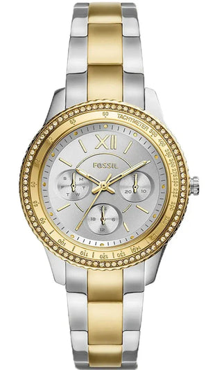  Shop Authentic Fossil Stella Sport Multifunction Silver Dial Two Tone Steel Strap Watch for Women - ES5107 - Luxxuri