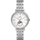  Shop Authentic Fossil Jacqueline Multifunction Moonphase White Dial Silver Steel Strap Watch for Women - ES5164 - Luxxuri