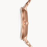  Shop Authentic Fossil Jacqueline Analog Moonphase Mother of Pearl White Dial Rose Gold Steel Strap Watch for Women - ES5165 - Luxxuri