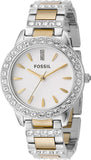  Shop Authentic Fossil Jesse Crystals White Dial Two Tone Steel Strap Watch for Women - ES2409 - Luxxuri