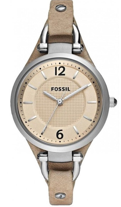  Shop Authentic Fossil Georgia Bone Grey Dial Beige Leather Strap Watch for Women - ES2830 - Luxxuri