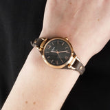  Shop Authentic Fossil Georgia Smoke Grey Dial Grey Leather Strap Watch for Women - ES3077 - Luxxuri