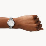  Shop Authentic Fossil Jacqueline White Dial Silver Steel Strap Watch for Women - ES3433 - Luxxuri