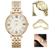  Shop Authentic Fossil Jacqueline White Dial Gold Steel Strap Watch for Women - ES3434 - Luxxuri
