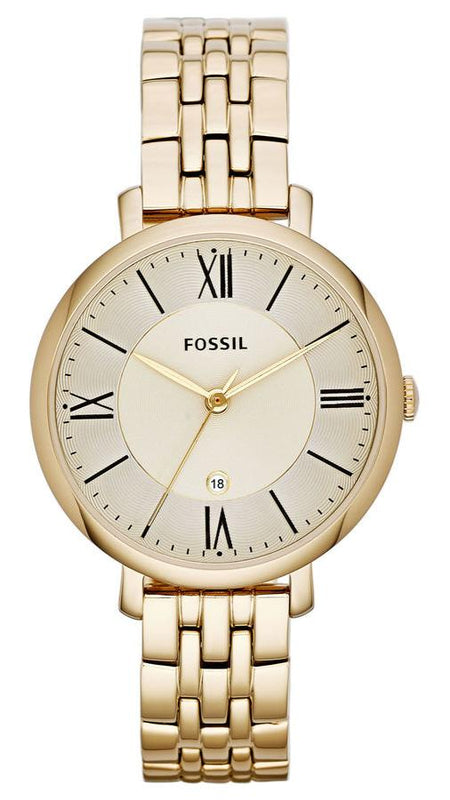  Shop Authentic Fossil Jacqueline White Dial Gold Steel Strap Watch for Women - ES3434 - Luxxuri