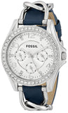 Shop Authentic Fossil Riley White Dial Blue Leather Strap Watch for Women - ES3464 - Luxxuri