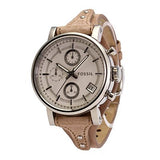  Shop Authentic Fossil Boyfriend Chronograph White Dial Brown Leather Strap Watch for Women - ES3625 - Luxxuri
