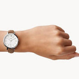  Shop Authentic Fossil Jacqueline White Dial Brown Leather Strap Watch for Women - ES3708 - Luxxuri
