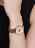  Shop Authentic Fossil Tailor Rose Gold Dial Rose Gold Stainless Steel Strap Watch for Women - ES3713 - Luxxuri