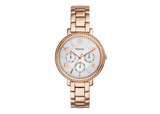  Shop Authentic Fossil Jacqueline Multi Function Mother of Pearl Dial Rose Gold Steel Strap Watch for Women - ES3757 - Luxxuri