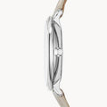 Fossil Jacqueline White Dial Beige Leather Strap Watch for Women - ES3793
