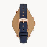  Shop Authentic Fossil Original Boyfriend Chronograph White Dial Navy Blue Leather Strap Watch for Women - ES3838 - Luxxuri