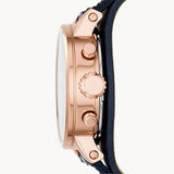  Shop Authentic Fossil Original Boyfriend Chronograph White Dial Navy Blue Leather Strap Watch for Women - ES3838 - Luxxuri