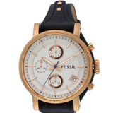  Shop Authentic Fossil Original Boyfriend Chronograph White Dial Navy Blue Leather Strap Watch for Women - ES3838 - Luxxuri
