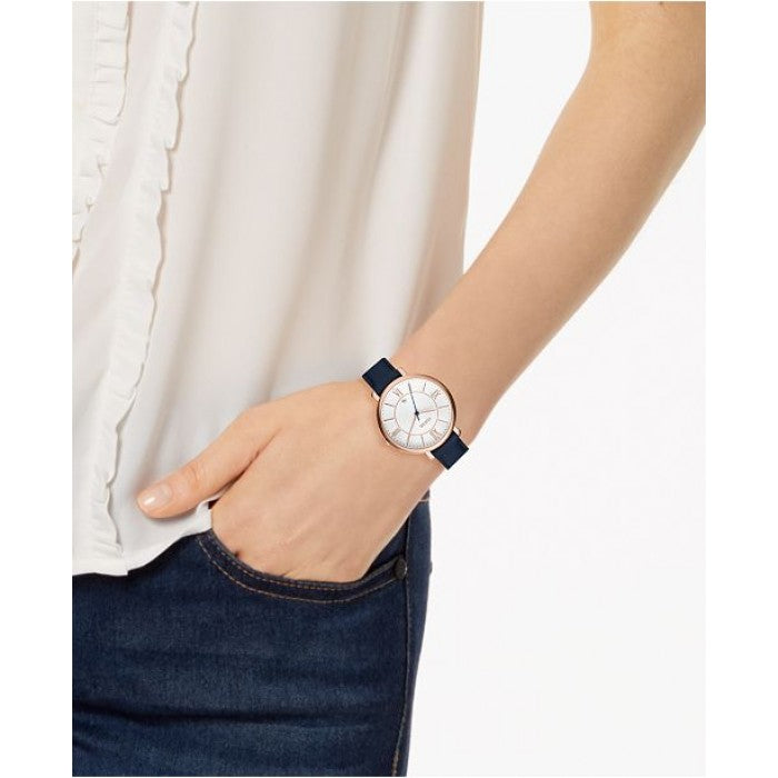  Shop Authentic Fossil Jacqueline White Dial Blue Leather Strap Watch for Women - ES3843 - Luxxuri