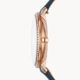  Shop Authentic Fossil Jacqueline White Dial Blue Leather Strap Watch for Women - ES4291 - Luxxuri