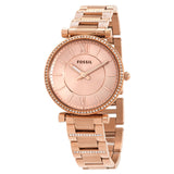  Shop Authentic Fossil Carlie Rose Gold Dial Rose Gold Steel Strap Watch for Women - ES4301 - Luxxuri