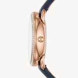  Shop Authentic Fossil Tailor White Dial Blue Leather Strap Watch for Women - ES4394 - Luxxuri