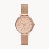 Shop Authentic Fossil Jacqueline Quartz Rose Gold Dial Rose Gold Mesh Strap Watch for Women - ES4628 - Luxxuri