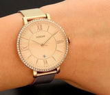 Shop Authentic Fossil Jacqueline Quartz Rose Gold Dial Rose Gold Mesh Strap Watch for Women - ES4628 - Luxxuri